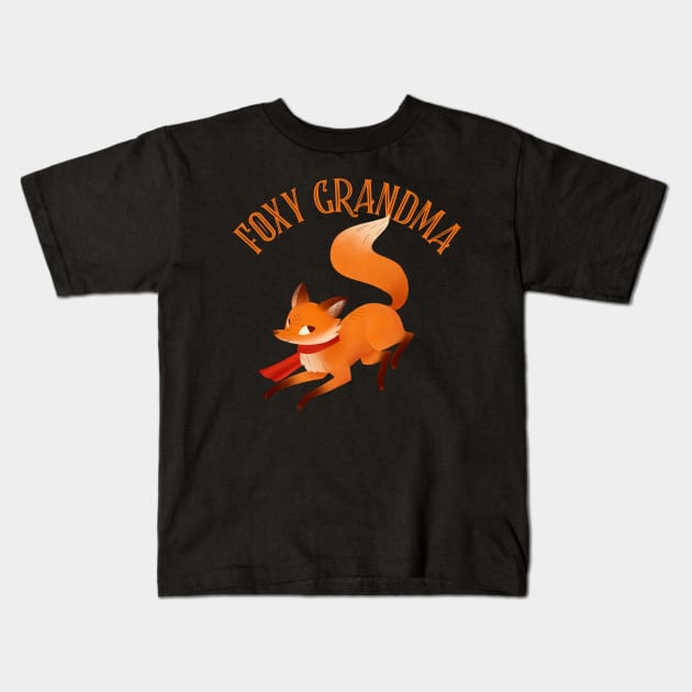 Foxy Grandma Kids T-Shirt by Art Designs